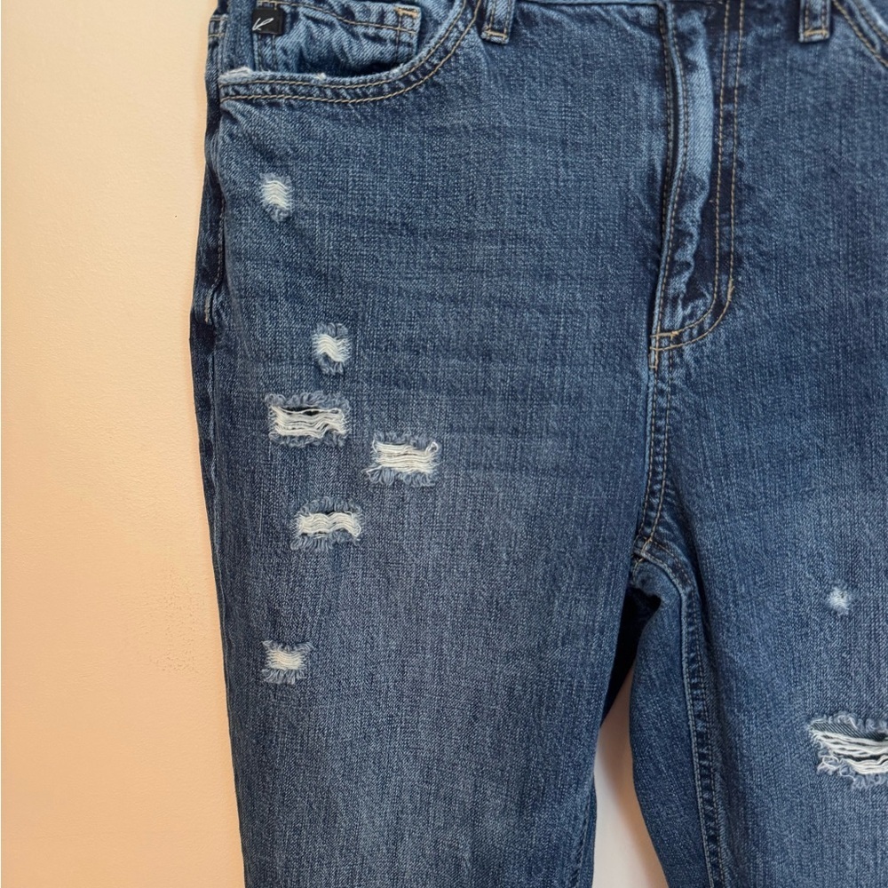 KanCan High Rise Distressed Mom Jeans Size 5/26 Medium Wash Style KC9147D - Picture 4 of 8